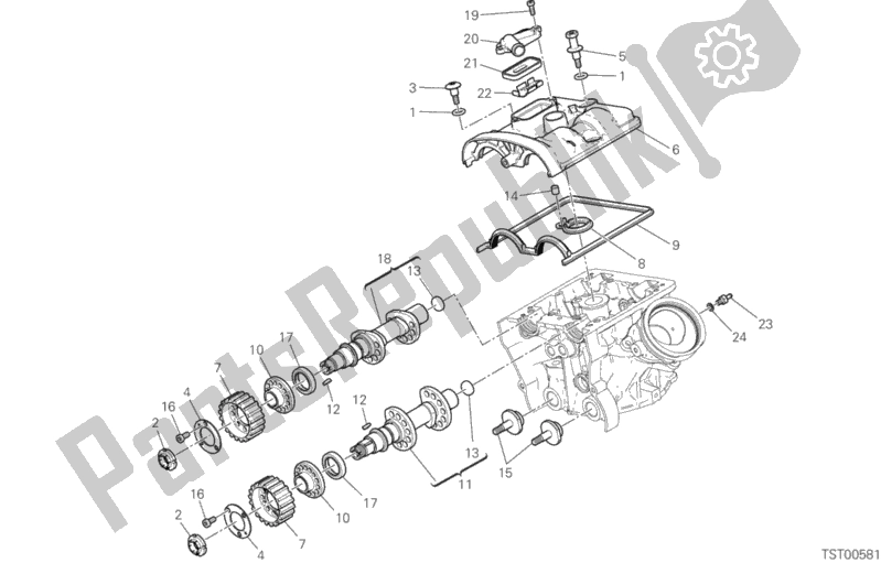 Todas as partes de Cabeça Do Cilindro Vertical - Cronometragem do Ducati Multistrada 950 USA 2017